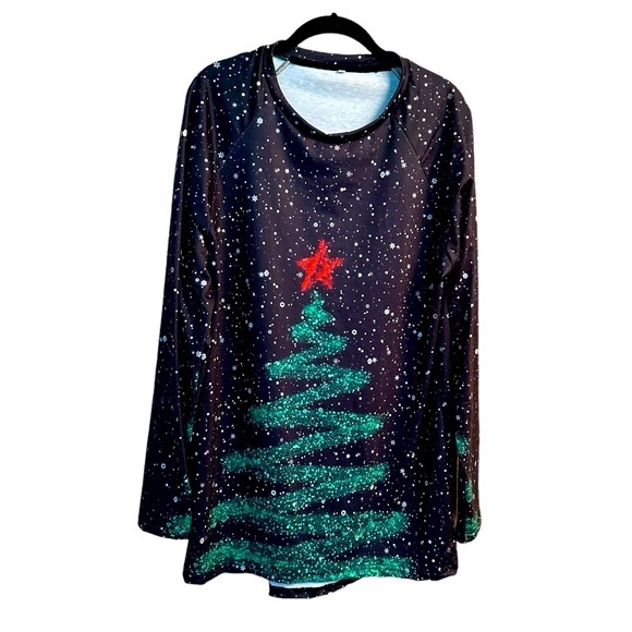 Festive and Fun! 🎅🤶🎄Christmas Tree Mini-Dress or Long Tunic. Size XL. - Picture 1 of 7